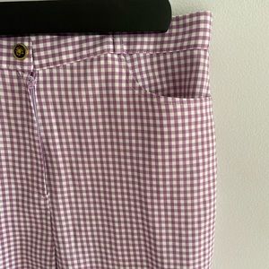 Lilac gingham cropped pant